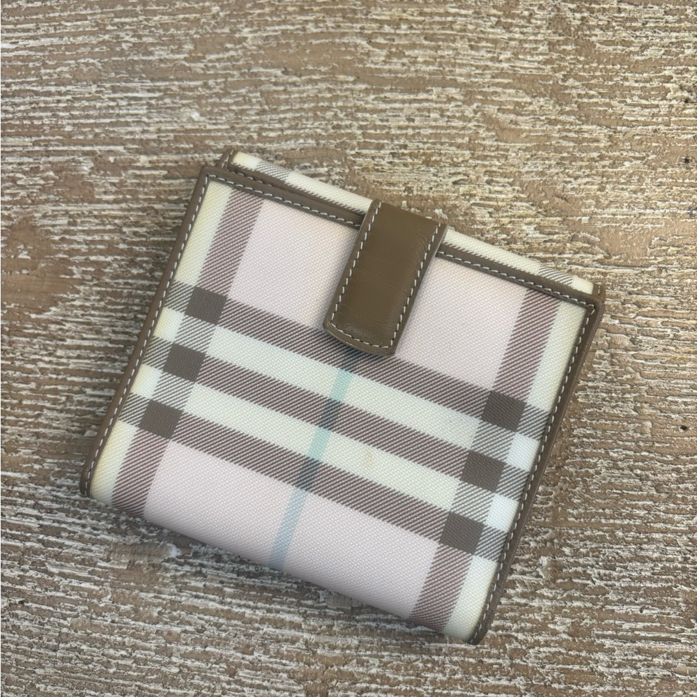 Burberry vintage pink plaid small wallet!